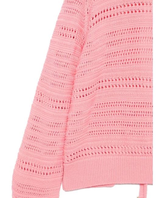 Akep Pink Open-Knit Sweater