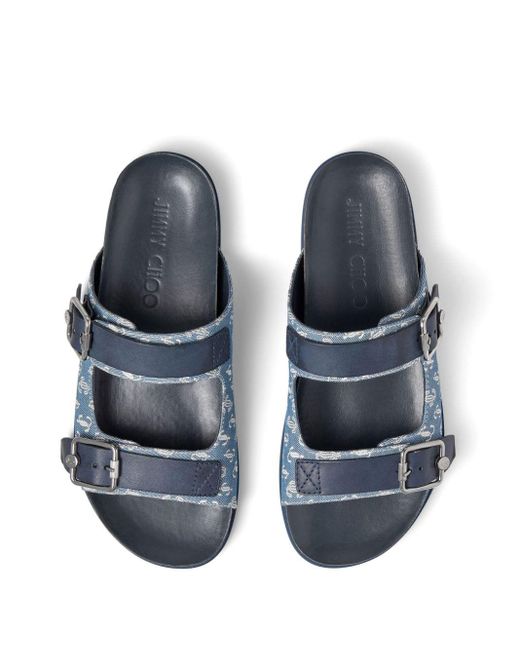Jimmy Choo Blue Etta City Leather Slides for men