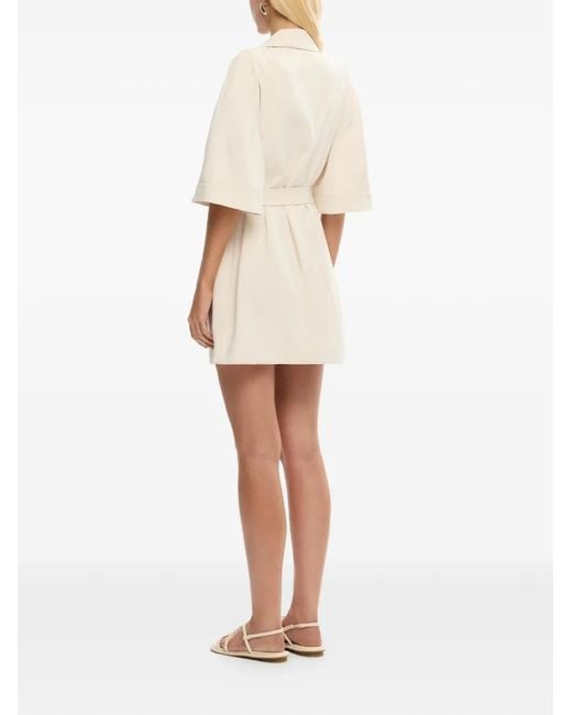 Significant Other White Bowie Belted Collared Mini Dress
