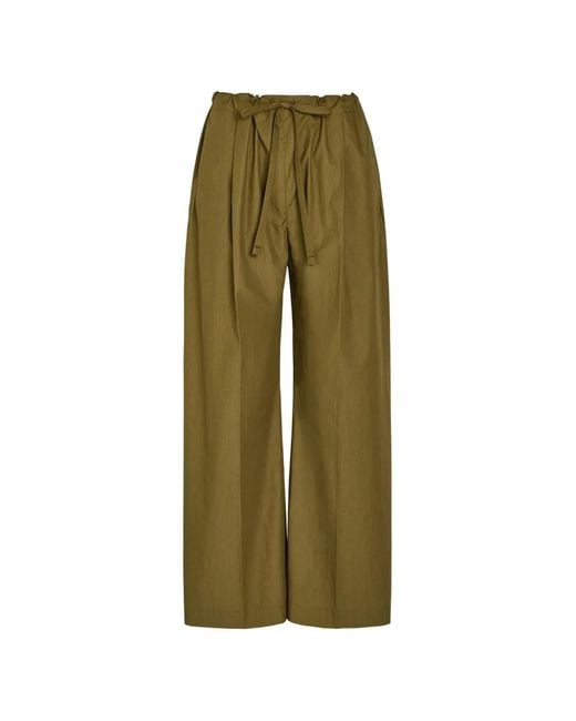Another Tomorrow Green Drawstring Trousers