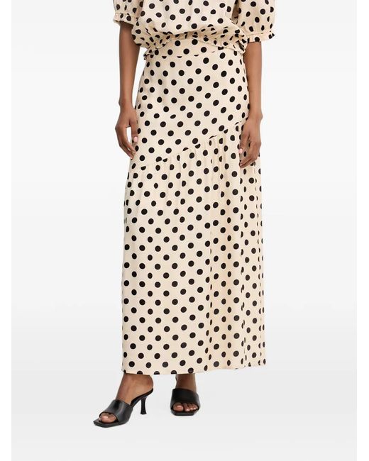Morgan White Polka-Dot Tiered Skirt