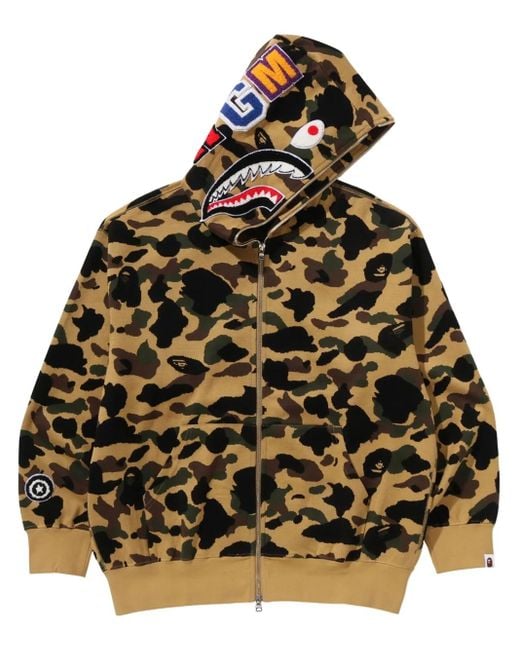 Sudadera con motivo de leopardo y capucha A Bathing Ape de hombre de color Black