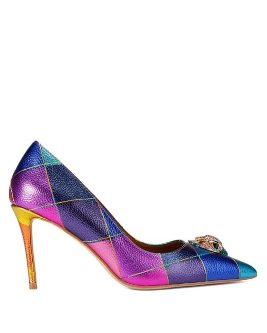 Kurt Geiger Purple Belgravia Court Pumps mit Adlerkopf 85mm
