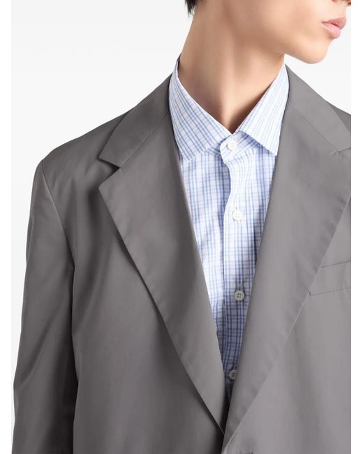 Prada Gray Single-Breasted Cotton Jacket for men