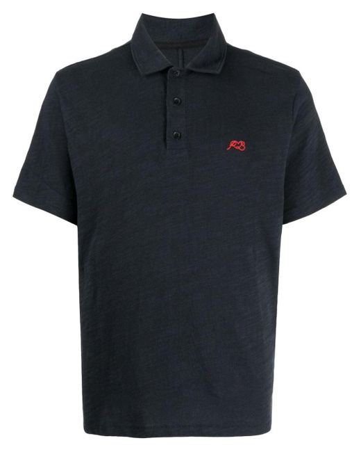 Rag & Bone Black Logo-embroidered Polo Shirt for men