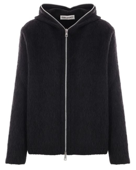 Our Legacy Black Full Zip Hood for men