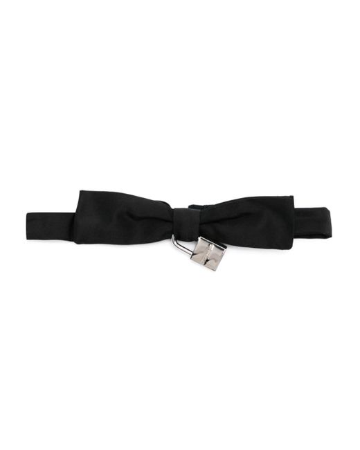 DSquared² Black Padlock-detail Silk Bow Tie for men