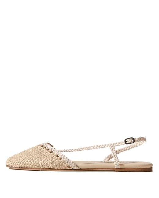 Hereu Natural Rondaia Woven Flat Pumps
