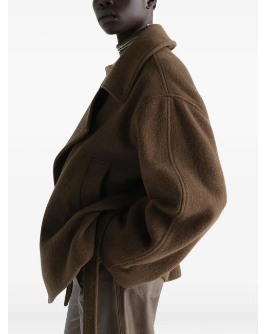 Lemaire Brown Short Wrap Coat