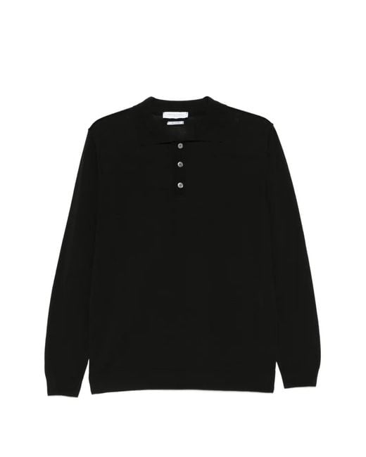 Daniele Fiesoli Black Buttoned Polo Shirt for men
