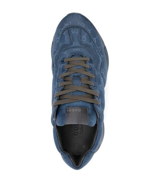 Gucci Rhyton Gg Supreme Sneakers in het Blauw voor heren | Lyst NL