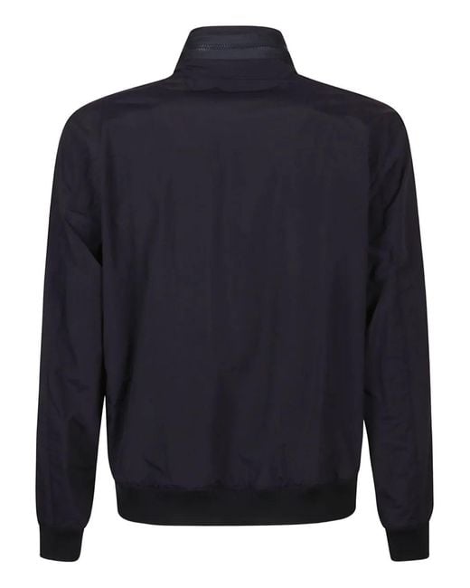 Fay Blue High-Neck Zip-Front Bomber Jacket for men