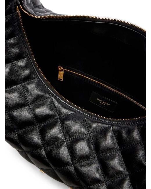 Saint Laurent Black Icare Quilted Leather Shoulder Bag