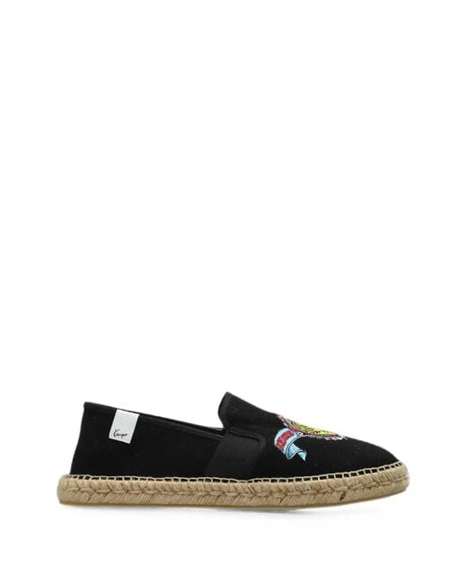 KENZO Black Tiger-Embroidered Espadrilles for men