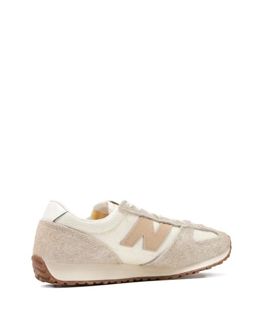 New Balance White 471 Suede Mesh Sneakers