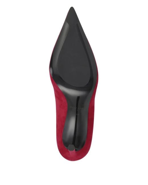 POTAMY Red 100Mm Suede Heeled Pumps