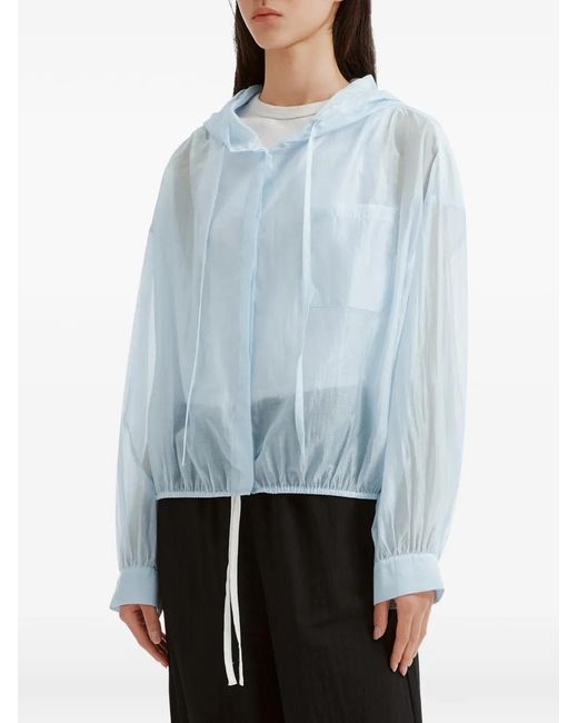 B+ AB Blue Drawstring-Hood Lightweight Jacket