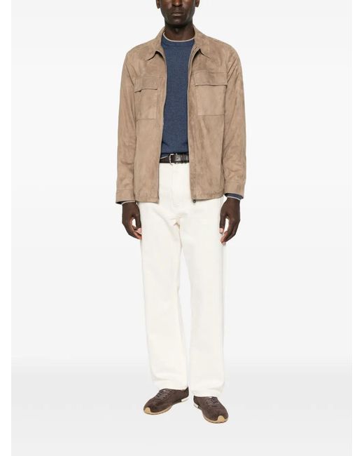 Paul & Shark Natural Veste En Daim À Empiècements for men