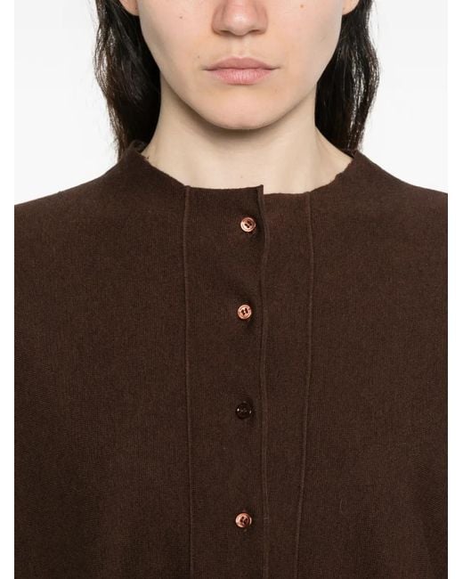 Bompard Brown Button Round-Neck Cardigan