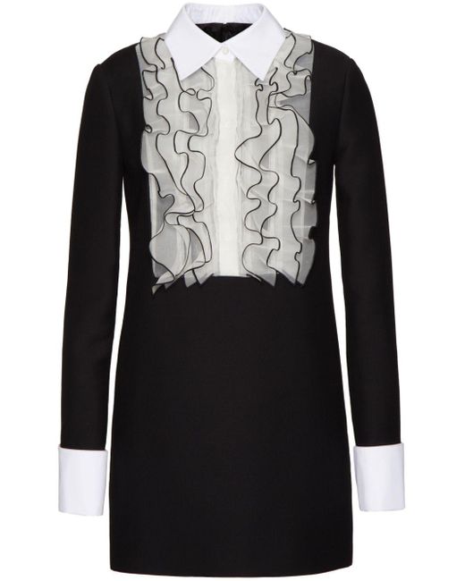 Robe courte Crepe Couture Valentino Garavani en coloris Black