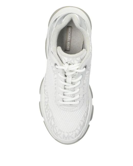 MICHAEL Michael Kors White Atlas Monogram-Pattern Sneakers