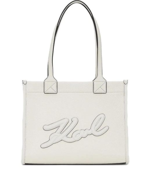 Borsa Tote K/Skuare di Karl Lagerfeld in White