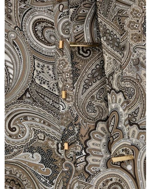 Marciano Maxi-Jurk Met Paisley-Print En Knopen in het Gray