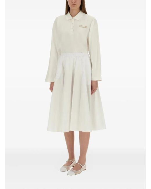 Baum und Pferdgarten Jeanne Long-Sleeve Polo Shirt in Natural | Lyst