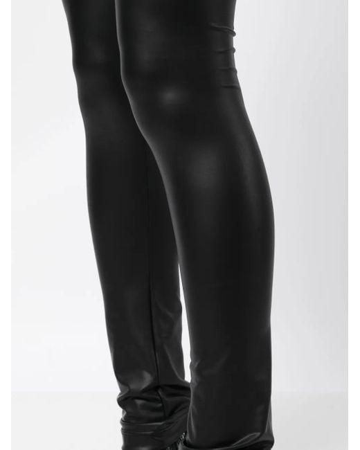 Junya Watanabe Black Halbhohe Leggings Mit Finish