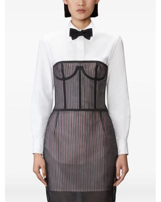 Thom Browne Black Striped Lace-Up Corset