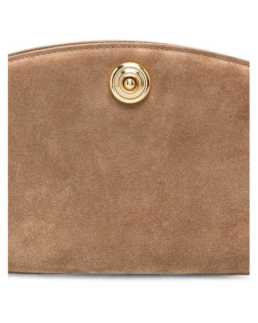 Liffner Natural Push-Lock Suede Clutch Bag