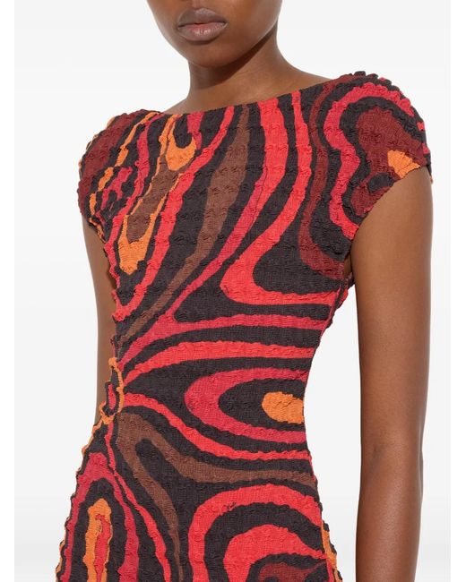 Emilio Pucci Red Crinkled Mini Dress