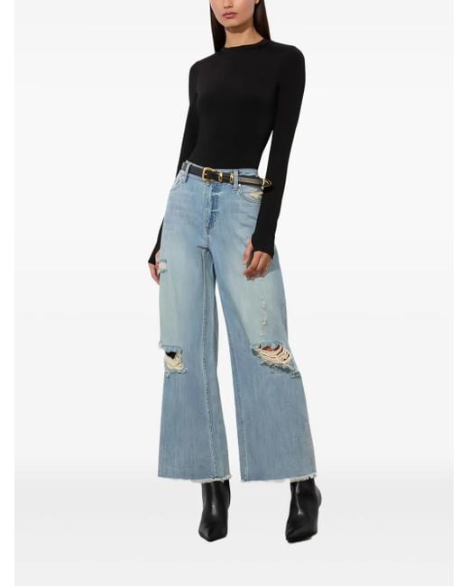 Alice + Olivia Blue Devoe Ankle Jean