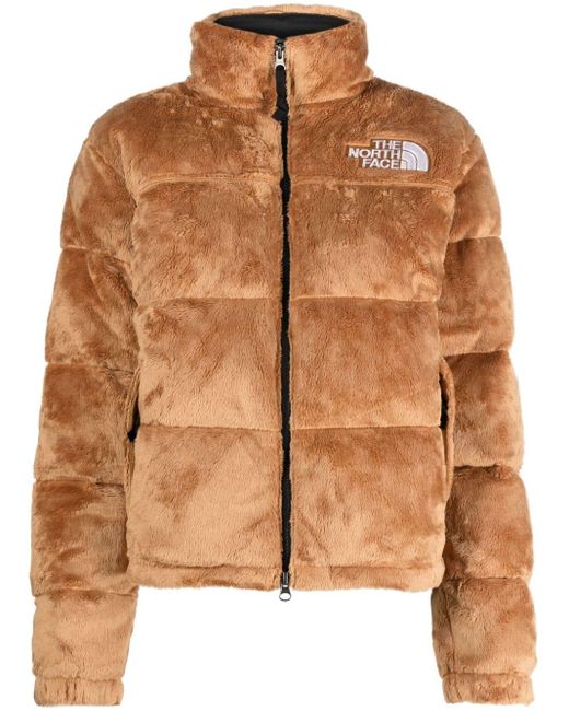 The North Face Brown Nuptse Velour Puffer Jacket