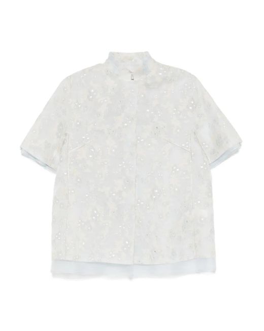 Shiatzy Chen Organza Jack Met Mandarin-Kraag in het White