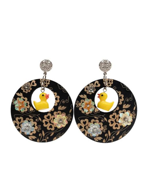 Amir Slama Blue Charm-Appliqué Drop Earrings