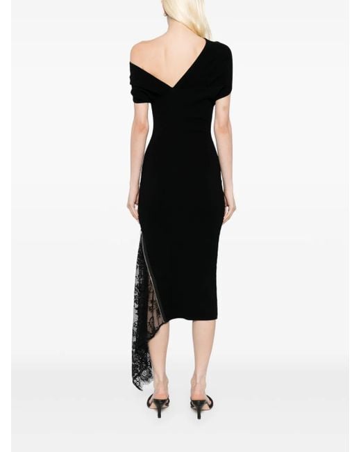 Robe Mi-Longue À Empiècements En Dentelle Monse en coloris Black