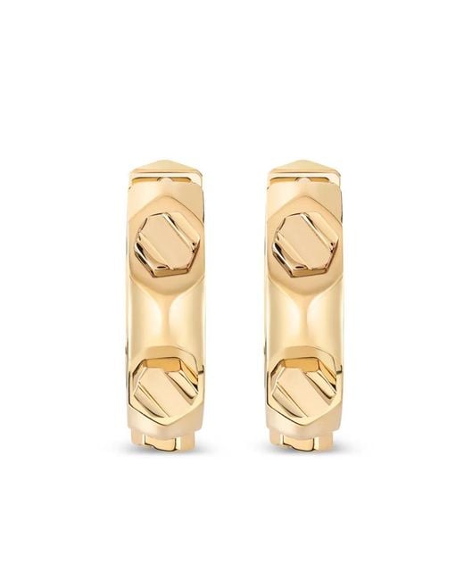 Philipp Plein Metallic Screw-Detail Huggie Earrings