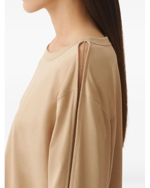 Fabiana Filippi Natural Long-Sleeve Top