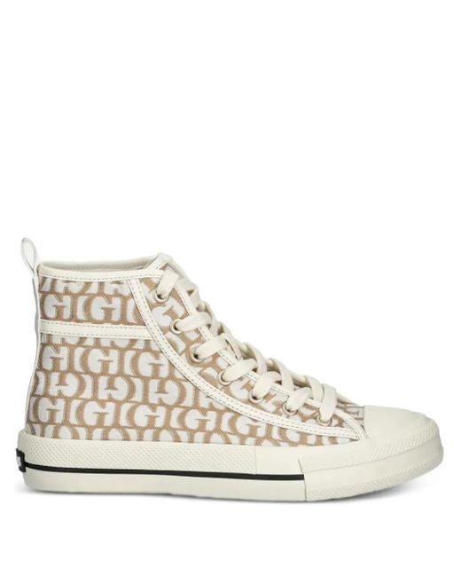 Guess High-Top Sneakers Met Monogram in het Natural