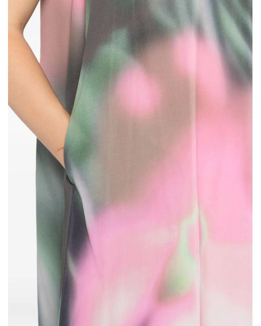 JNBY Pink Graphic-Printed Sleeveless Dress