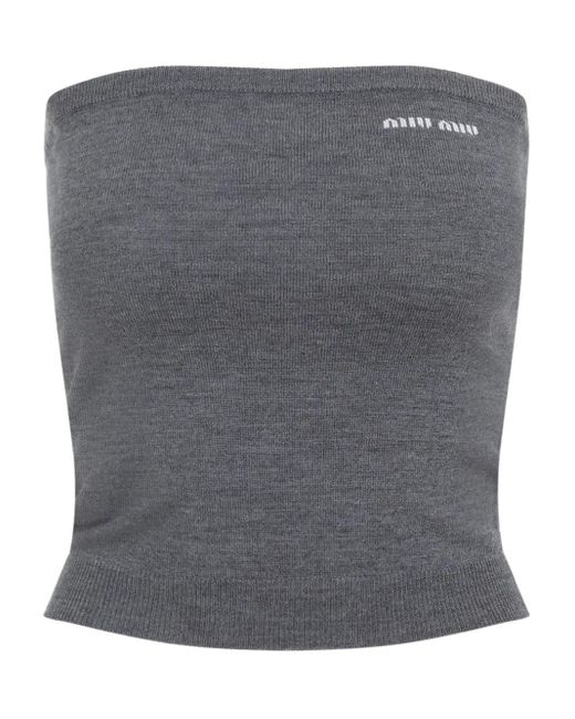Haut En Maille Miu Miu en coloris Gray