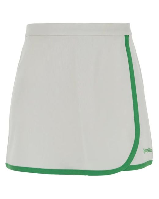 Sporty & Rich Green Logo-Embroidered Mini Skirt