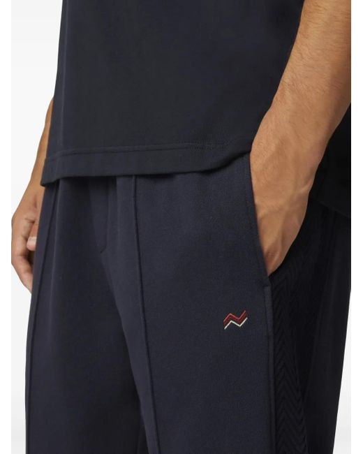 Missoni Blue Zigzag-Embroidery Cotton Track Pants for men