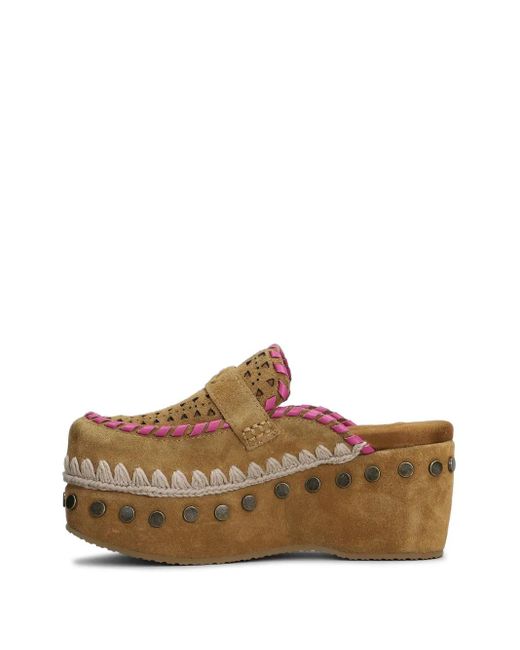 Mou Brown 60Mm Suede Clogs