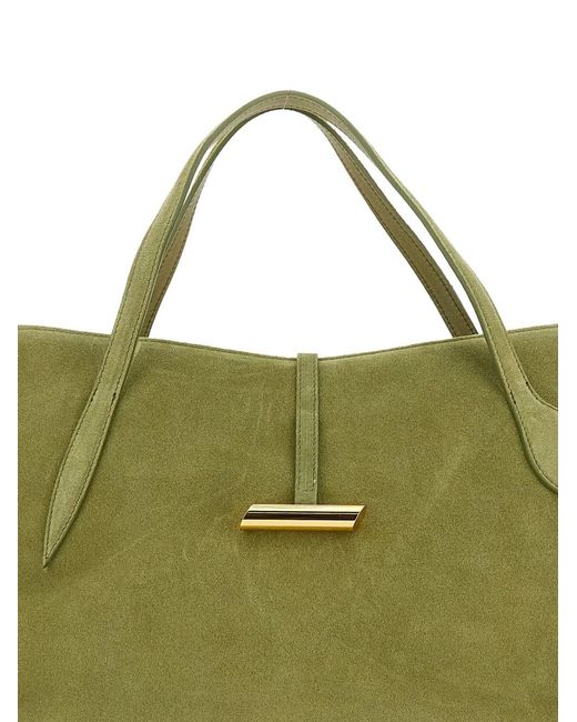 Liffner Green Suede Tote Bag