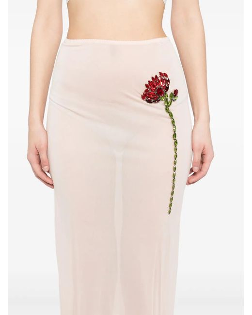Simone Rocha Pink Sheer Straight Skirt