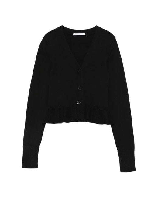 CECILIE BAHNSEN Black Prisca Ruffled Cardigan