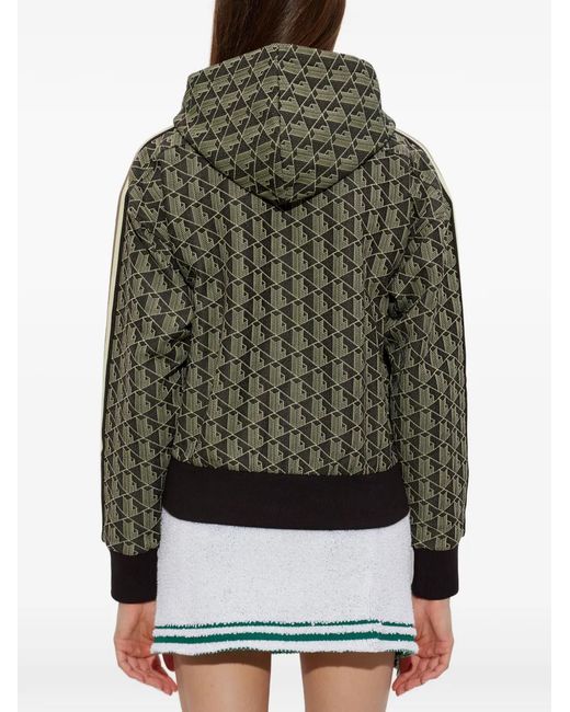 Lacoste Green Monogram-Print Zip-Up Sweatshirt