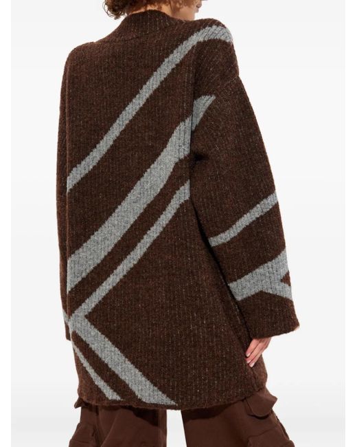 The Attico Brown Pullover mit diagonalen Streifen